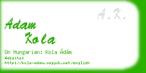 adam kola business card